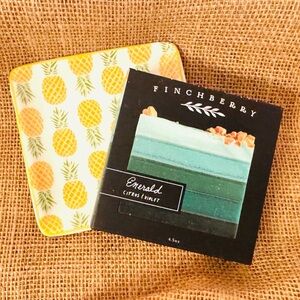 New! Finchberry Handmade Soap Emerald Citrus & Violet with Tropical Soap Dish